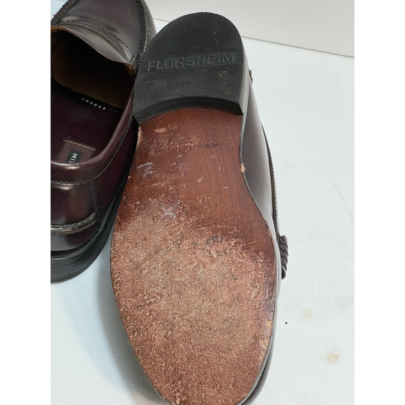 Florsheim Mens Penny Loafer Dress Shoes Brown Leather Moc Toe Slip On 10 EEE - Picture 6 of 8